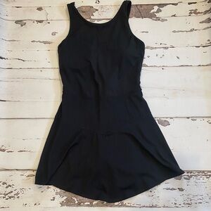 Scallop edge basque waist insert tennis dress activewear skirted dress